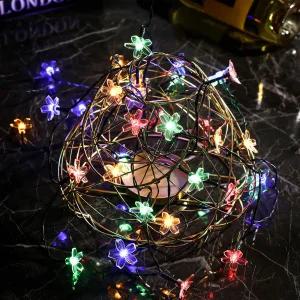 어렌델 크리스마스 트리 태양광 LED 지네전구 컬러 꽃