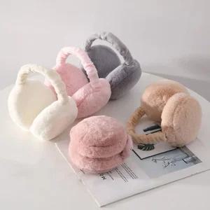 접히는 햄버거 귀마개 귀도리개 귀막개 귀도리 대두 귀싸개 어른 커플 토끼털 이어머프 호빵 접는 길이조절