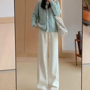 여성 겨울 따뜻한 코듀로이 기모 와이드 밴딩 팬츠 골덴 바지 일자핏 데일리