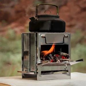 휴대용 간편 접이식 야외용 화목 난로 스텐 화롯대