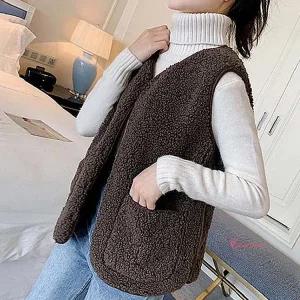 양털조끼 겨울조끼 포켓 방한 후리스 뽀글이 사무실 무스탕 경량패딩uvw134