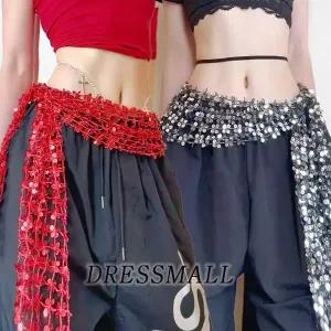 [드레스몰] 루체 힙스카프 그물 망사 스팽글 라인댄스 방송댄스 힙합 밸리 벨리 드레스몰