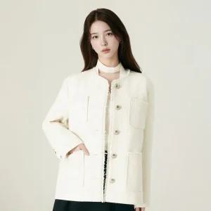 로엠 미디 트위드 자켓 RMJKF4TS51