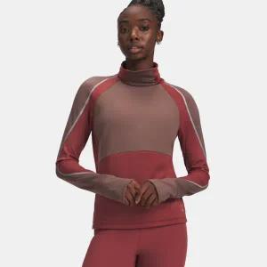 [언더아머](대전신세계)6004026-688 핑크 여성 UA 런 콜드웨더 기모 겨울런닝 티셔츠 모크넥