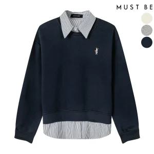 여성 셔츠 레이어드 자수 맨투맨