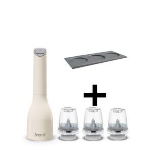 파이나밀 전동그라인더 본체 3구받침대 팟3개 세트 구성 소금 받침대 참깨