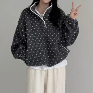 우디 하트 양털 뽀글이 후리스 아노락