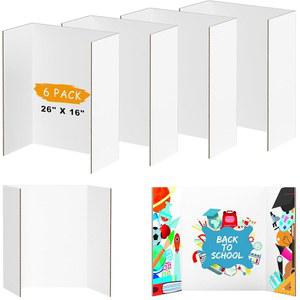프레젠테이션, 학교 프로젝트, 과학 박람회, 사진 전시회 이벤트를 위한 AKONEGE 6팩 중형 트라이폴드 포스터 보드, 26인치 x