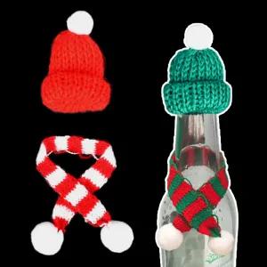 미니 산타 모자 목도리 루돌프 인형 장식 니트 크리스마스 트리 와인 손가락 장식  선물