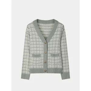 [하프클럽/]트위드 짜임 니트 가디건