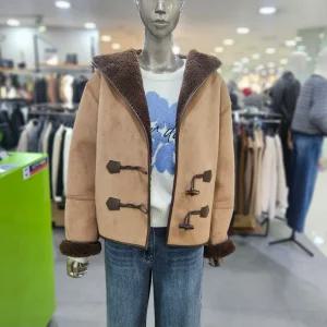 시슬리/애플아울렛/리버시블 후드 인조 무스탕 SA LE36461