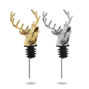 양주 와인 스토퍼 마개 사슴 머리술따개 뚜껑 위스키 푸어러 실버