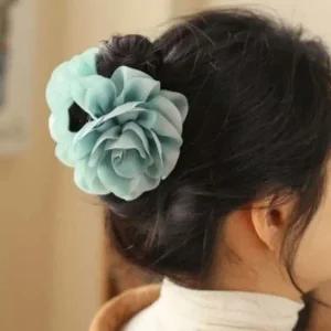엔젤슈슈쉬폰플라워집게핀꽃잎반묶음헤어핀 국산집게핀 올림머리집게핀 반묶음집게핀 머리집게핀 헤어핀