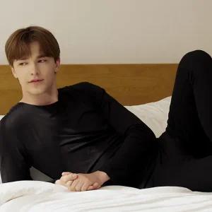 라페어 남자 마일드 블랙 수딩원 동내의 셋업 LMMIAST0433-BK