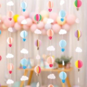 3D 구름 사랑 공기 풍선 배너 샤워 웨딩 장식에 매달려 파티 생일 종이 문자열 배경 랜드