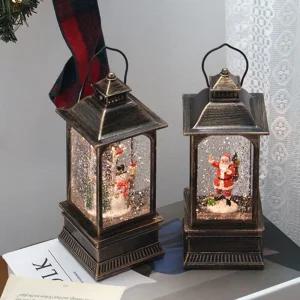 23012 크리스마스 사각 랜턴 워터볼 오르골(소) 4type