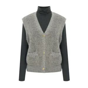 [페이지플린] 골드버튼시어링울니트베스트_P5DVT006C