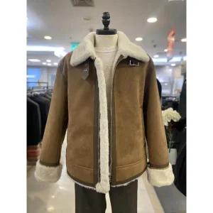 [지오지아] 세이브존03 지오지아 페이크 레더 무톤 무스탕 브라운 ARAAF4FP1106A (43221721)