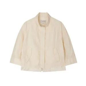 [하프클럽/]하이넥 배색 점퍼