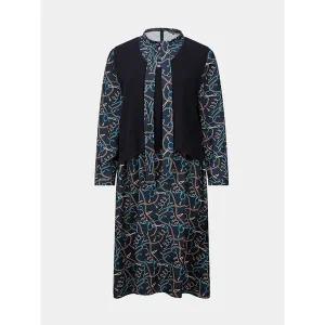 [하프클럽/]니트 베스트 체인 프린트 원피스