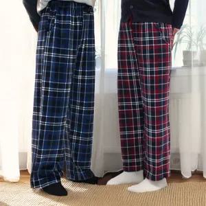 핑크룩 따뜻한 밍크융 커플 수면바지 스판 실내복 남성 여성 파자마 잠옷