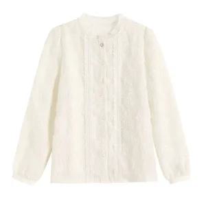 여성 로맨틱 레이스 블라우스 프렌치 셔츠 겨울 기모 이너 스포M4