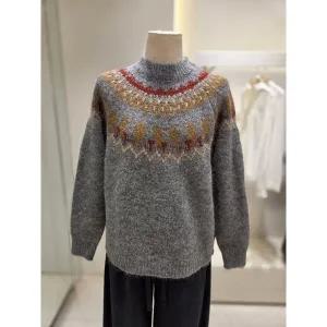 [SOUP](신세계 사우스시티) 노르딕 패턴 라운드넥 니트 (SBBLK32)