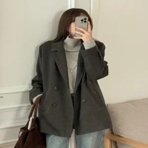 포이트 더블 루즈핏 하프 코트 [2온스] 84992 빅사이즈 여성의류