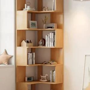 원목 ㄱ자책장 모서리 5단 화이트 책장 기역자 코너 선반