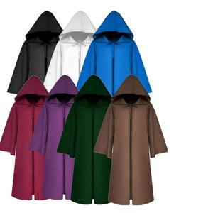 크로스 목걸이가 달린 ZPEGeigy 후드 망토 남성용 할로윈 코스프레 의상 스파이더 스티커 여성 중세 르네상스 로브