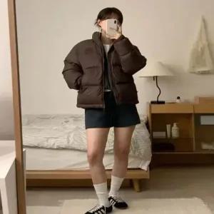 codegraphy RDS 에센셜 숏다운 점퍼초코 브라운