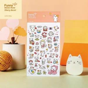 고영희 퍼니스티커 C535P 작은 고양이 PVC 다이어리데코