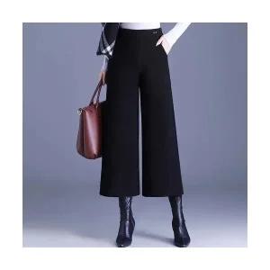 여성 큐롯팬츠 치마 바지 모직 와이드 가을 겨울 하이웨스트 통 빅사이즈 도톰 7부 스포M4