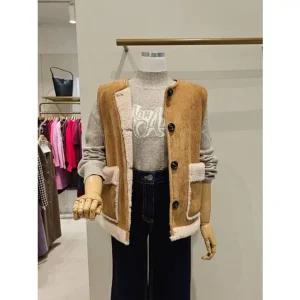 [갤러리아] [SI]라운드 뽀글이 무스탕 조끼(SHL8974XVV)