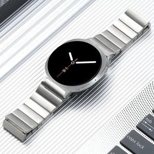 갤럭시 워치 8 40 44mm용 고급 메탈 스트랩, 클래식 스테인리스 스틸 밴드 팔찌 교체