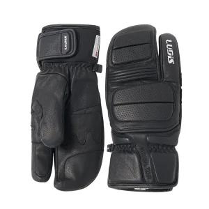 루디스 국가대표 LUPDMG01 블랙 알파인 스키 보드 레이싱 삼지 방한 가죽 장갑