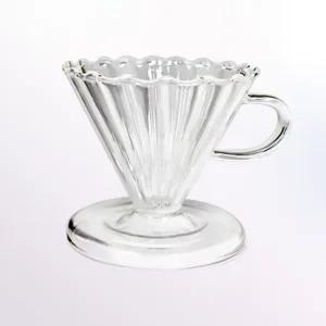 (1-3인용) 하니 유리 커피 드리퍼/드립퍼/핸드/드립/가정용/추출기/수동/원두/커피용/핸디/바리스타/선물용