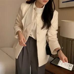 [코코블랑] 리무드 부클 노카라 자켓