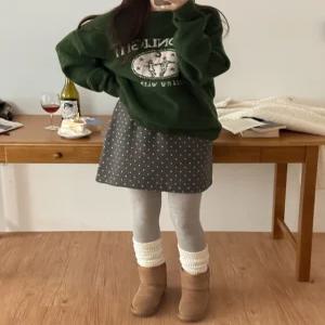 젤린 모직 도트 뒷밴딩 미니 스커트 85243 빅사이즈 여성의류