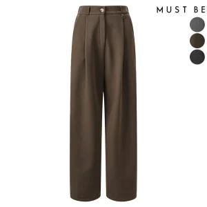 여성 백밴딩 키링 핀턱 기모 슬랙스