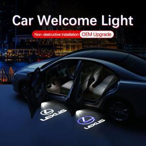 차량용 전등 렉서스 ES250 ES300 350 RX300 LX450 RCF ES RX GX LS LX용 LED 자동차 도어 웰컴 라이트 로고