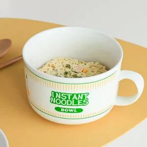 세라믹 라면기 손잡이 컵라면 뚜껑 도자기 라면기 전용 요거트 시리얼 레인지 전자 주방 조리