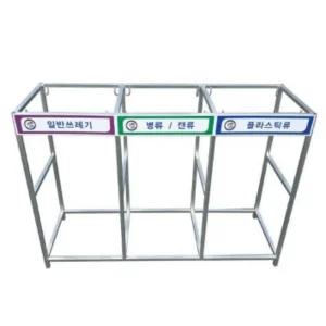 야외 분리수거함 3구 스테인리스 재활용 쓰레기통 80L 공원 현장 환경미화