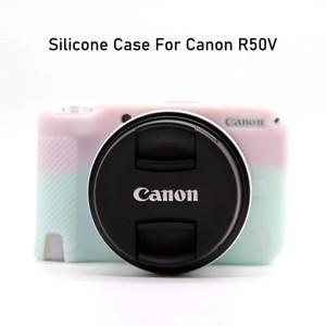 Canon EOS R50V 카메라 호환  그라디언트 컬러 실리콘 커버   미끄럼 방지 보호 케이스  젤리 핑크 가방