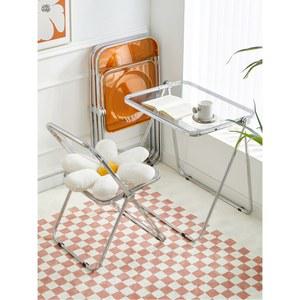 투명 접이식 의자 매장 홈 화이트 식당 사진