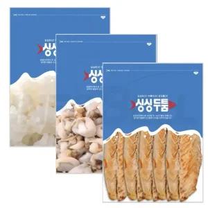 싱싱두툼 청정바다 3종 세트 순살 손질 직화 노르웨이 고등어 구이 몸통 오징어 새조개 수산물 3종 세트