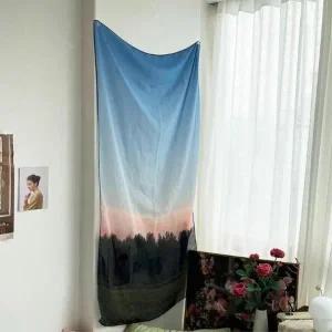 [마이모노샵] 보기싫은곳 행거 가림막 벽장식 쉬폰 풍경 포스터 천