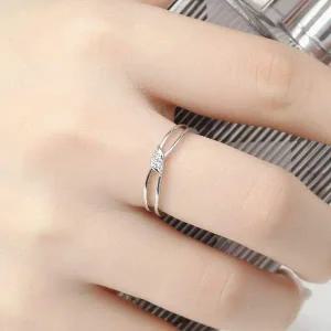 [골드스마일](비쥬홀릭) 실버925 백금도금 매듭 큐빅 오픈링 반지