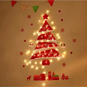 (전구포함) DIY 펠트 크리스마스 벽트리/트리/만들기/교회/성탄/세트/츄리/네온/LED/XMAS/풀세트/가정용