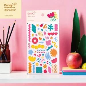 모양 퍼니스티커 T920 컬러 도형 PET 다이어리데코